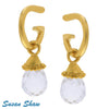 SUSAN SHAW Clear Quartz on Gold Dipped Earrings