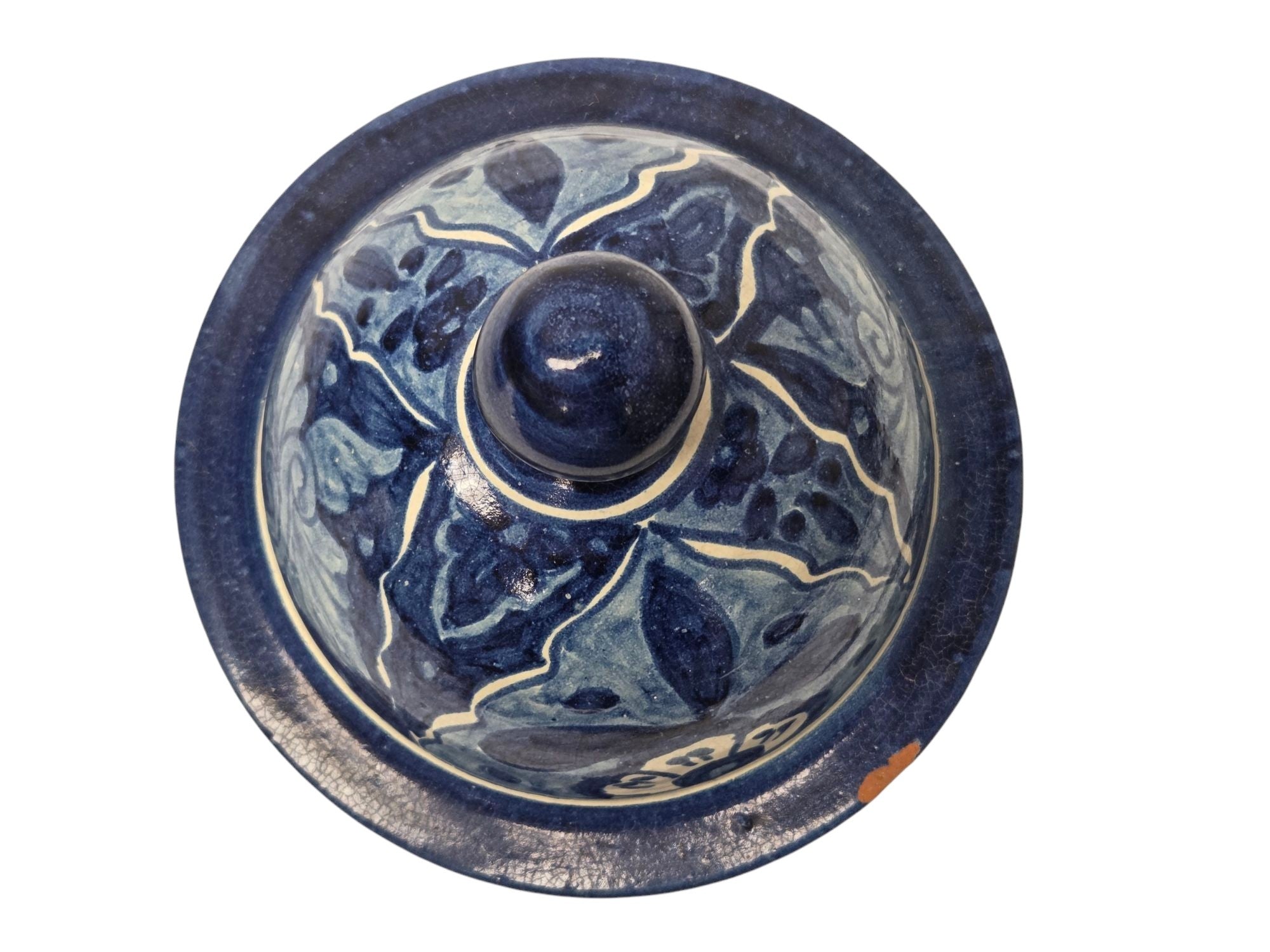 A Pair of Lg Artist Signed Hand Painted Talavera Lidded Ginger Jars