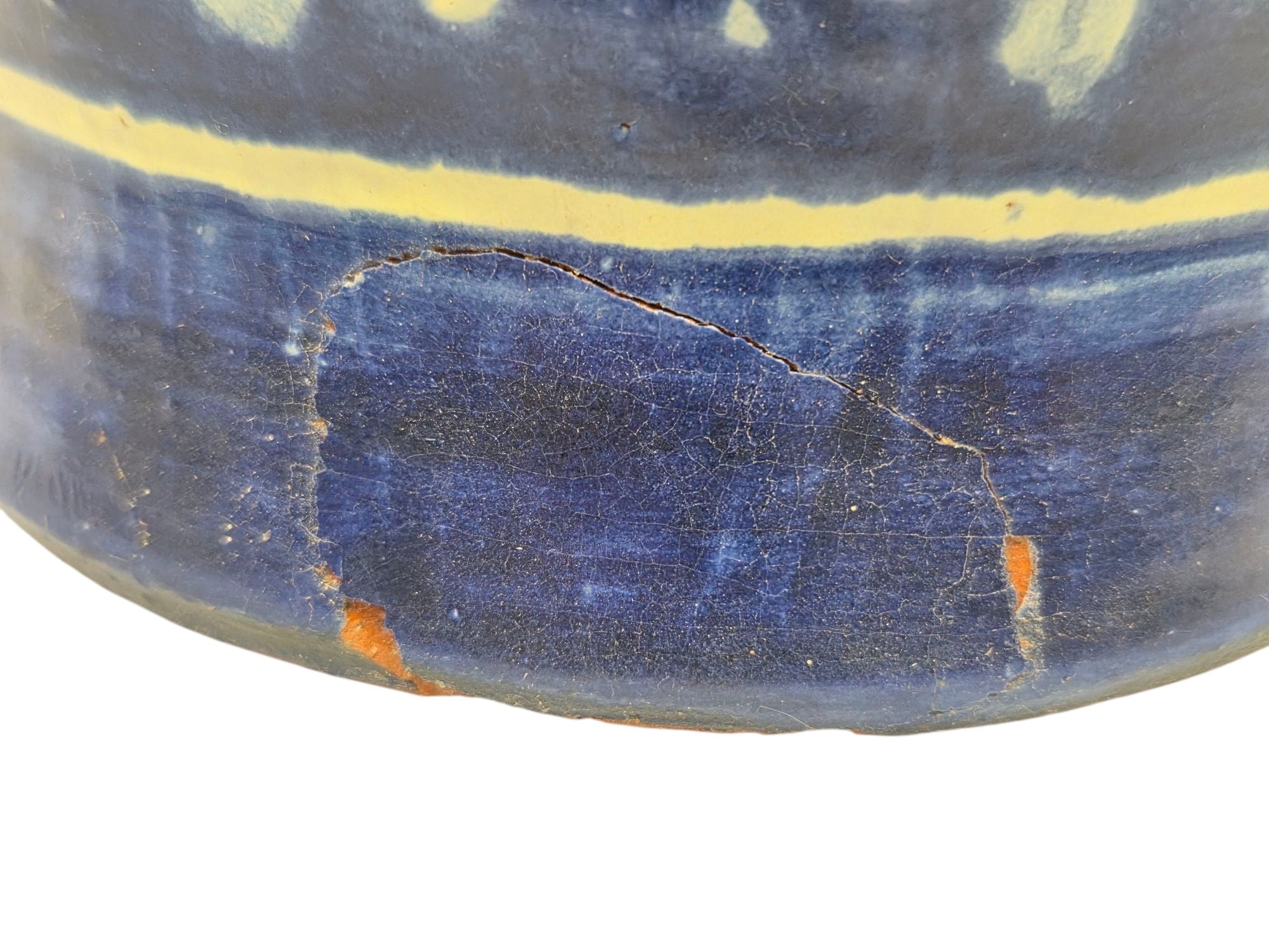 20" HAND PAINTED TALVERA BLUE WHITE VASE W/ HANDLES