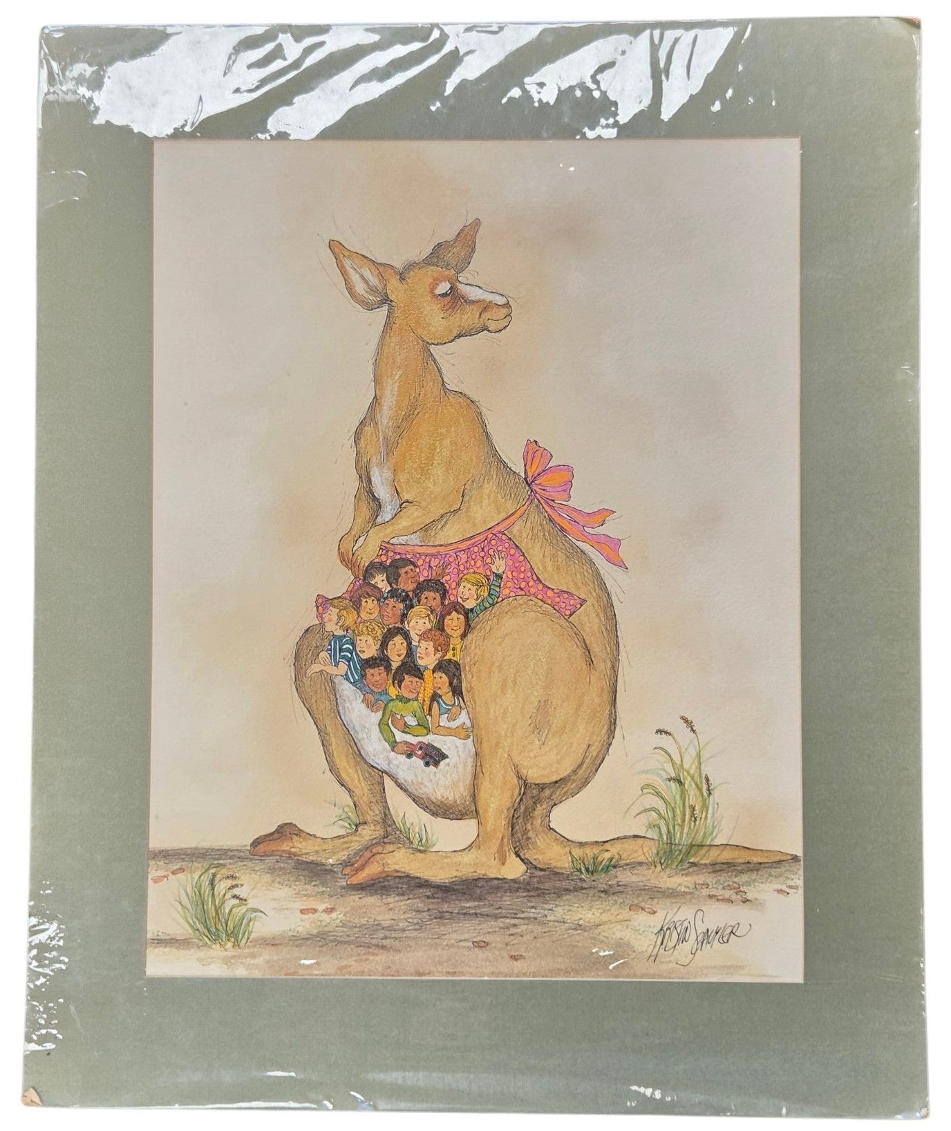 KRISTIN SCHUYLER  KANGAROO ILLUSTRATION IN COLOR