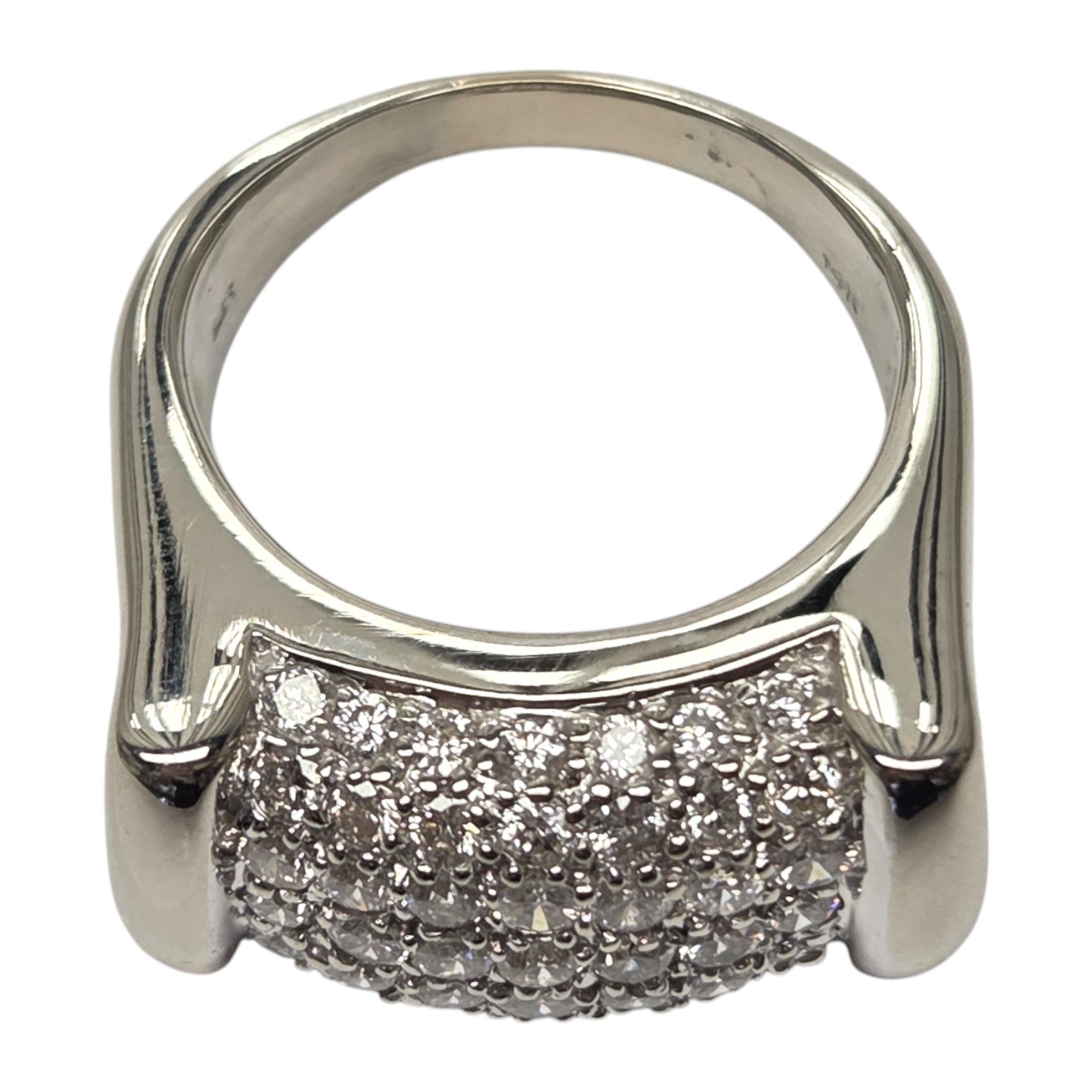 14Kt WHITE GOLD PAVE DIAMOND RING 1ct