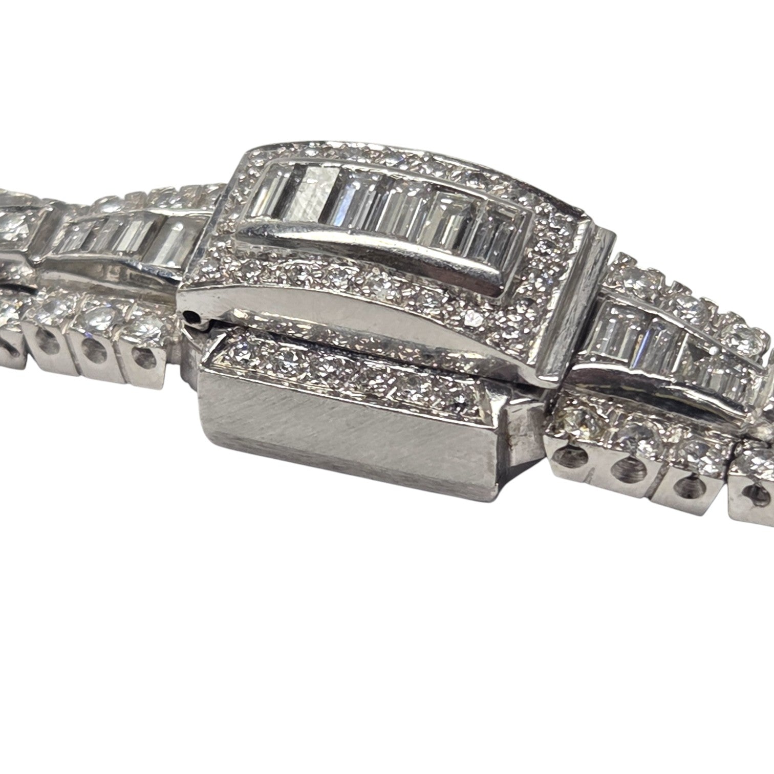 VINTAGE PLATINUM AND DIAMOND 5CT BRACELET WATCH