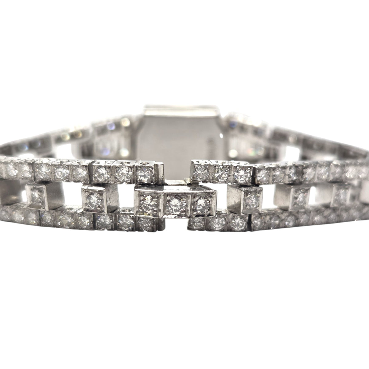VINTAGE PLATINUM AND DIAMOND 5CT BRACELET WATCH
