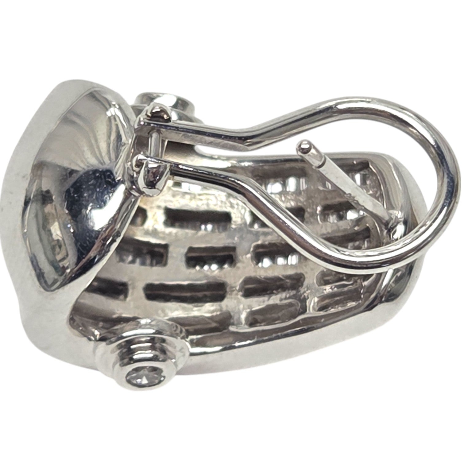 PAIR OF DIAMOND EARRINGS: WHITE GOLD W/ 4cts BAGUETTES