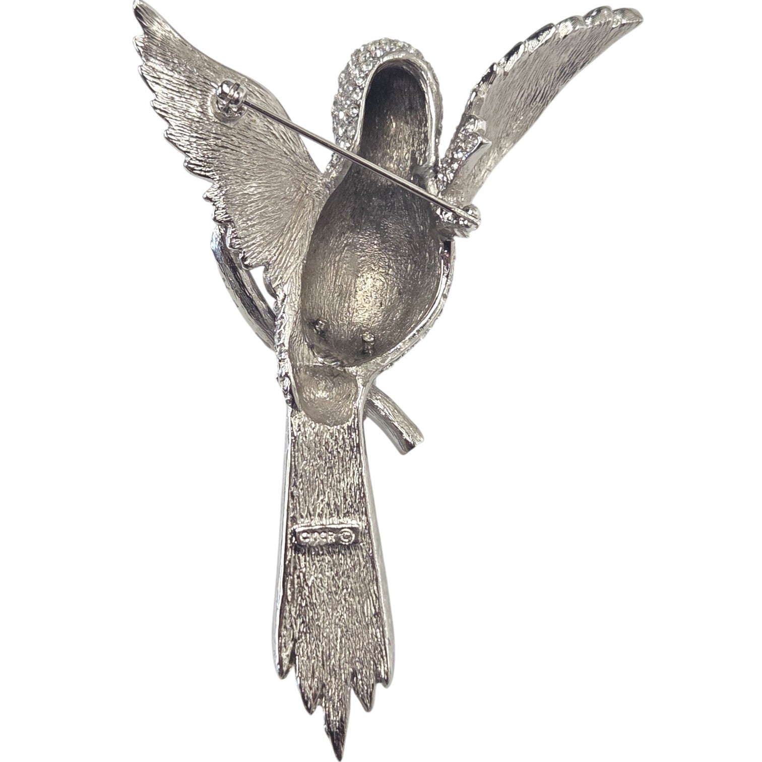 FREE SHIPPING - Large 4.5" L Signed Ciner Parrot Brooch