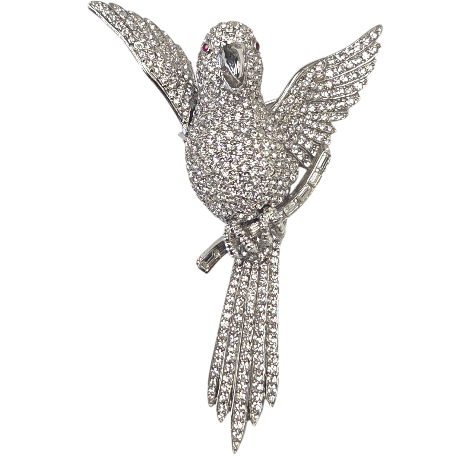 FREE SHIPPING - Large 4.5" L Signed Ciner Parrot Brooch