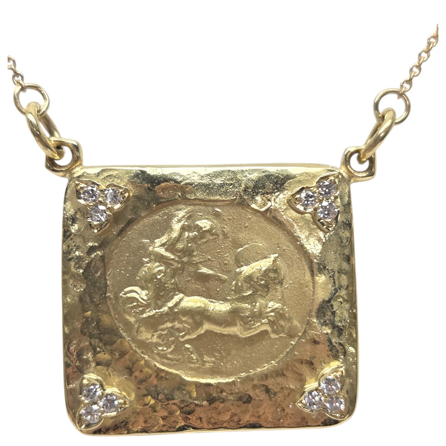 JOSE ARAGON ORIGINAL 18KT GOLD PENDANT DIANA CHARIOT