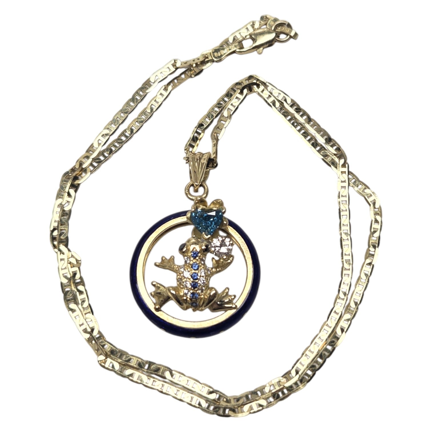 JOSE ARAGON ORIGINAL 18KT GOLD FROG PENDANT NECKLACE