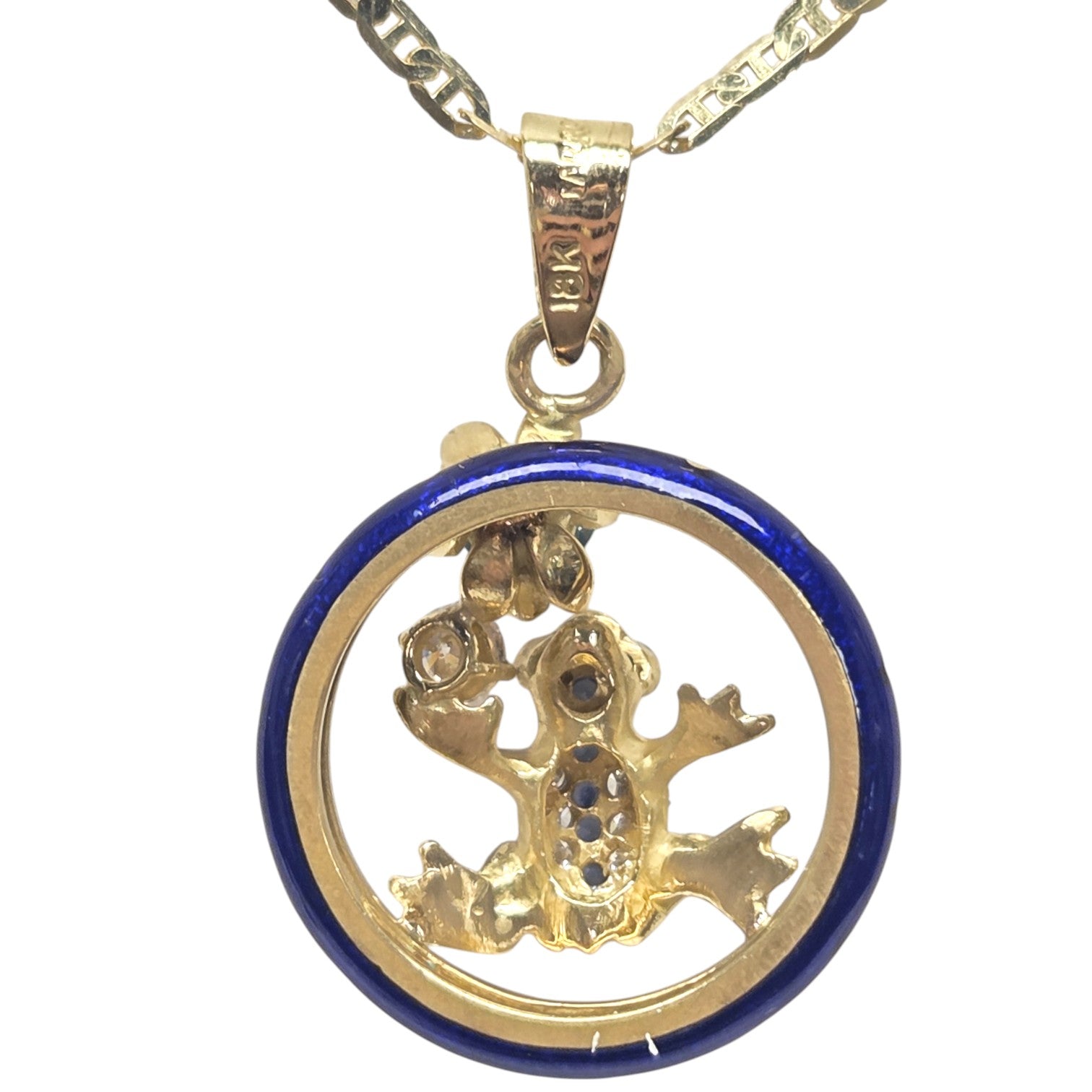 JOSE ARAGON ORIGINAL 18KT GOLD FROG PENDANT NECKLACE