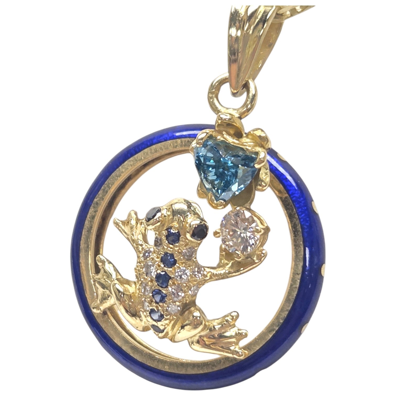 JOSE ARAGON ORIGINAL 18KT GOLD FROG PENDANT NECKLACE