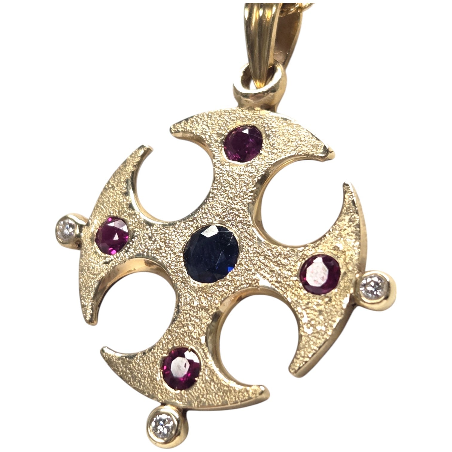 JOSE ARAGON ORIGINAL 18KT GOTHIC CROSS PENDANT NECKLACE