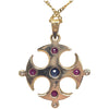 JOSE ARAGON ORIGINAL 18KT GOTHIC CROSS PENDANT NECKLACE