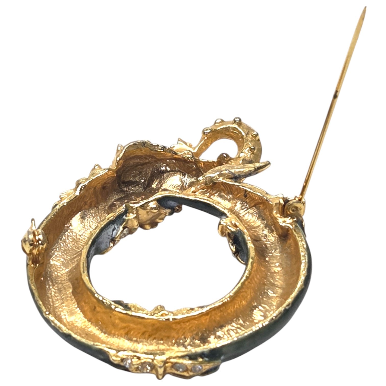 FREE SHIPPING - Kenneth J. Lane Green Enamel Elephant Brooch