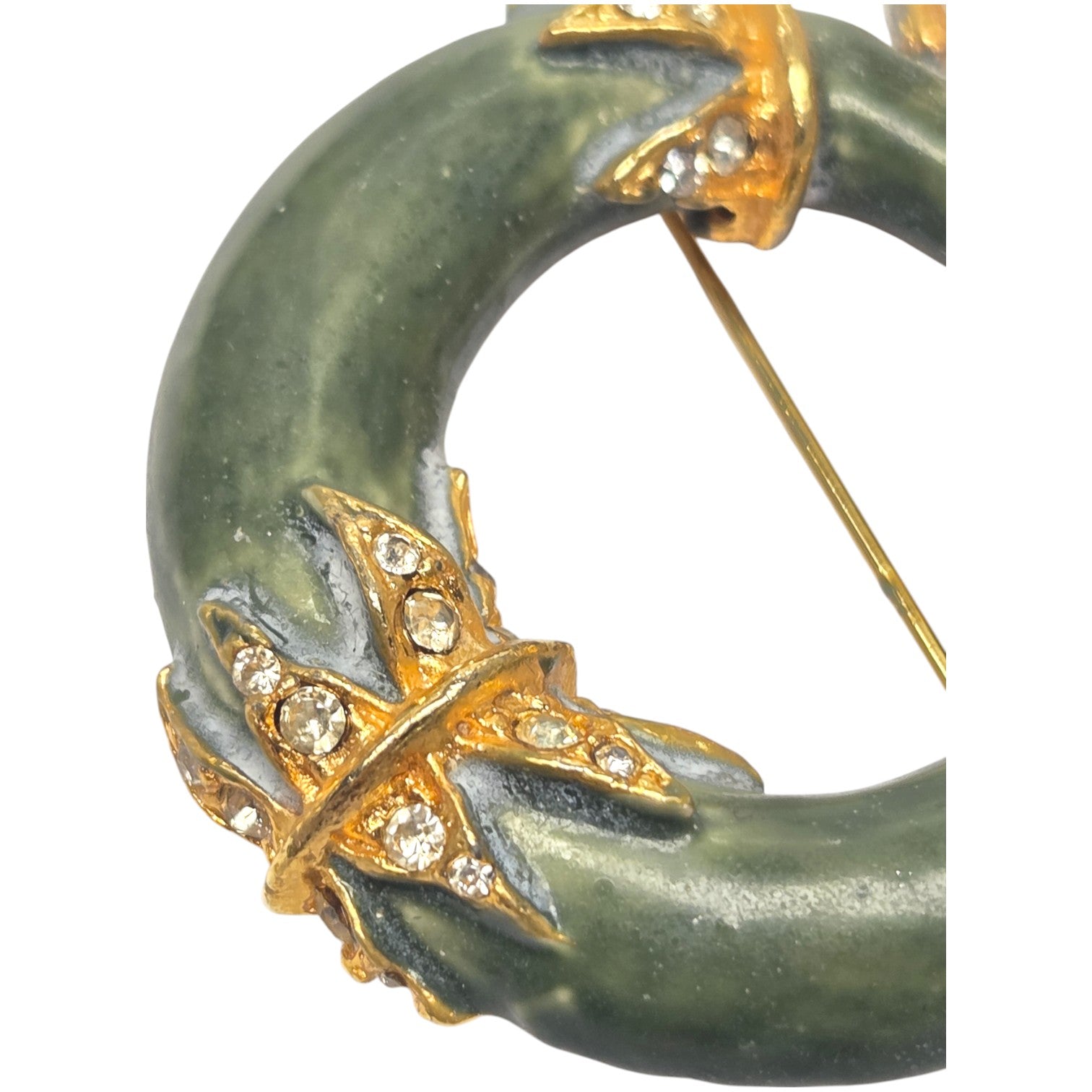 FREE SHIPPING - Kenneth J. Lane Green Enamel Elephant Brooch