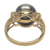 GREY FRESHWATER PEARL RING W/ BAGETTE DIAMONDS