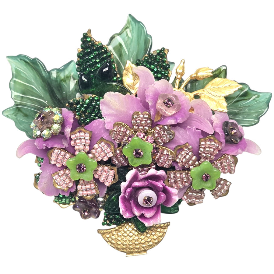 FREE SHIPPING - Stanley Hagler NYC Colorful Floral Bouquet Brooch