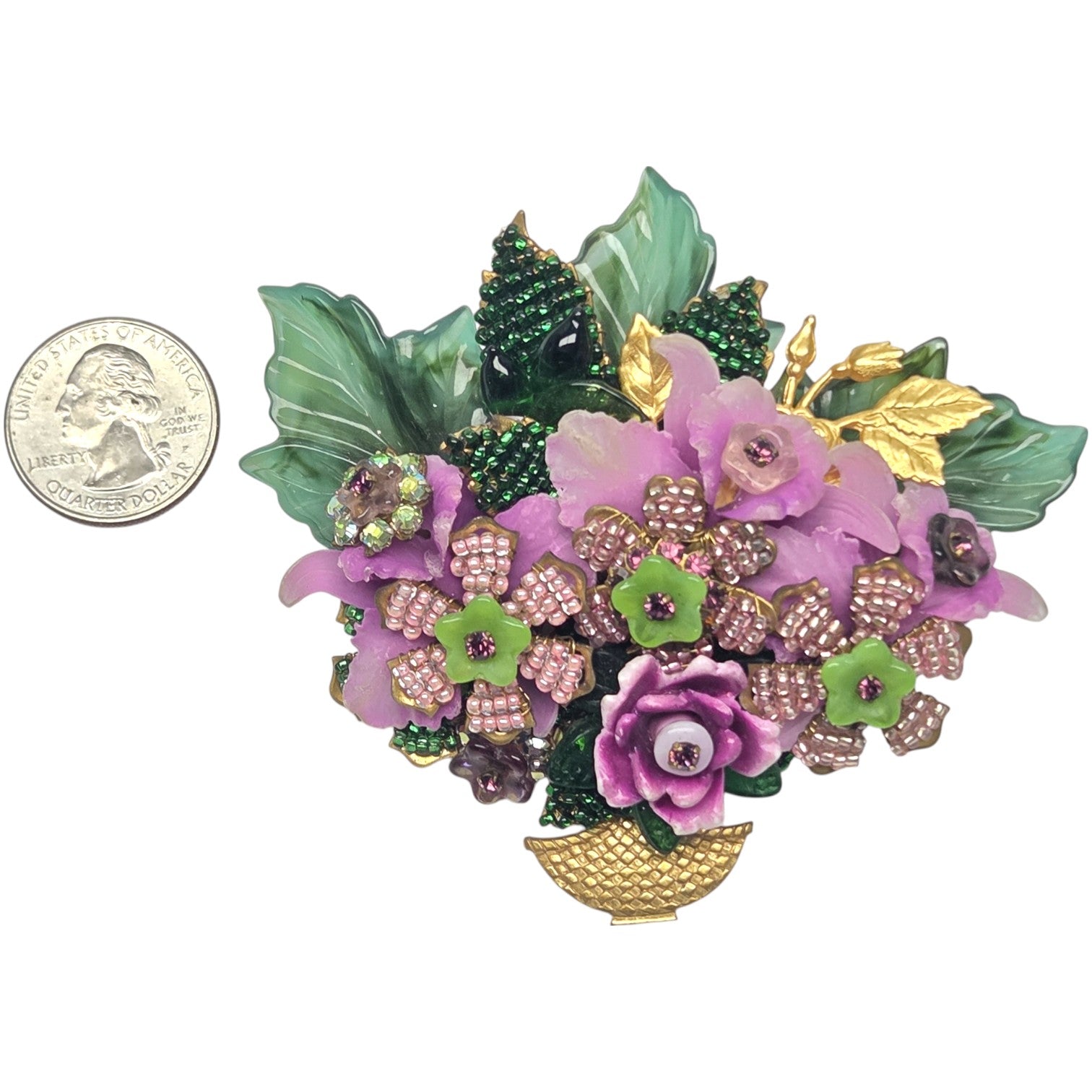 FREE SHIPPING - Stanley Hagler NYC Colorful Floral Bouquet Brooch