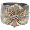 FREE SHIPPING Ciner Cuff Bracelet Maltese Cross & Rhinestones