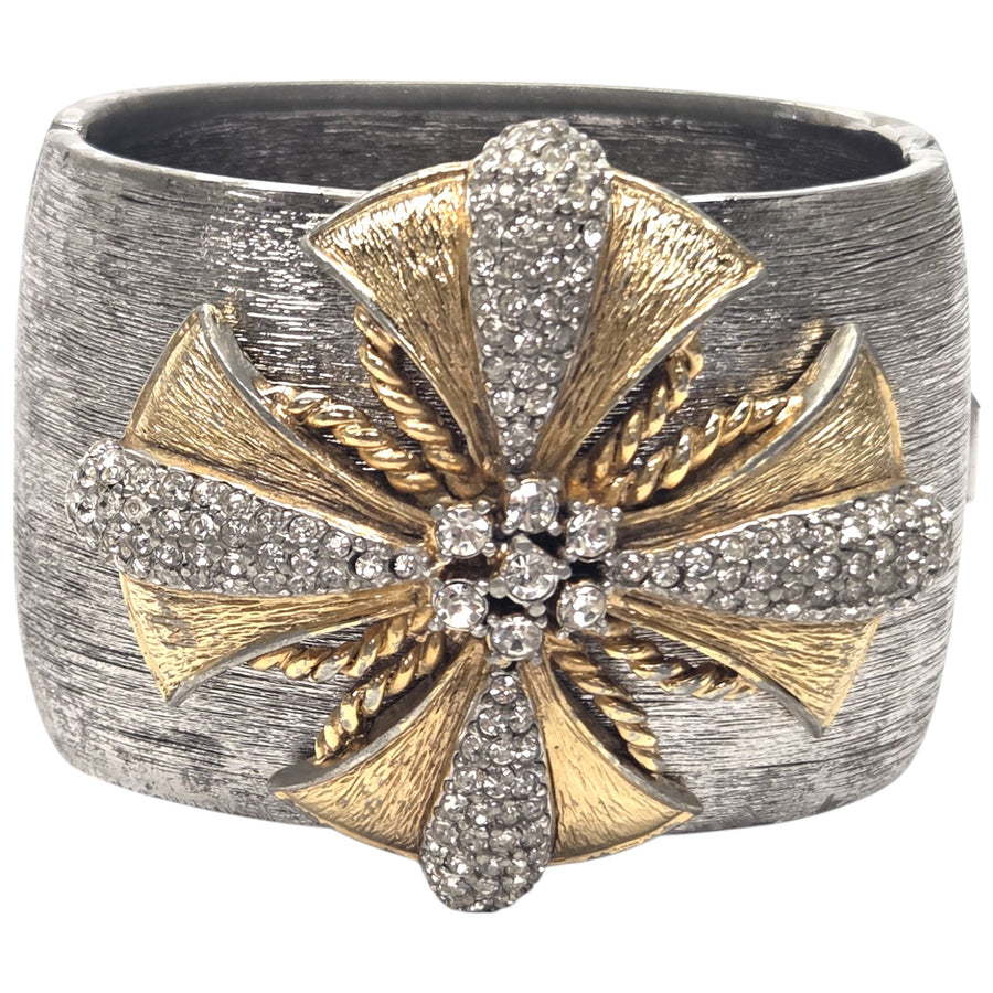 FREE SHIPPING Ciner Cuff Bracelet Maltese Cross & Rhinestones