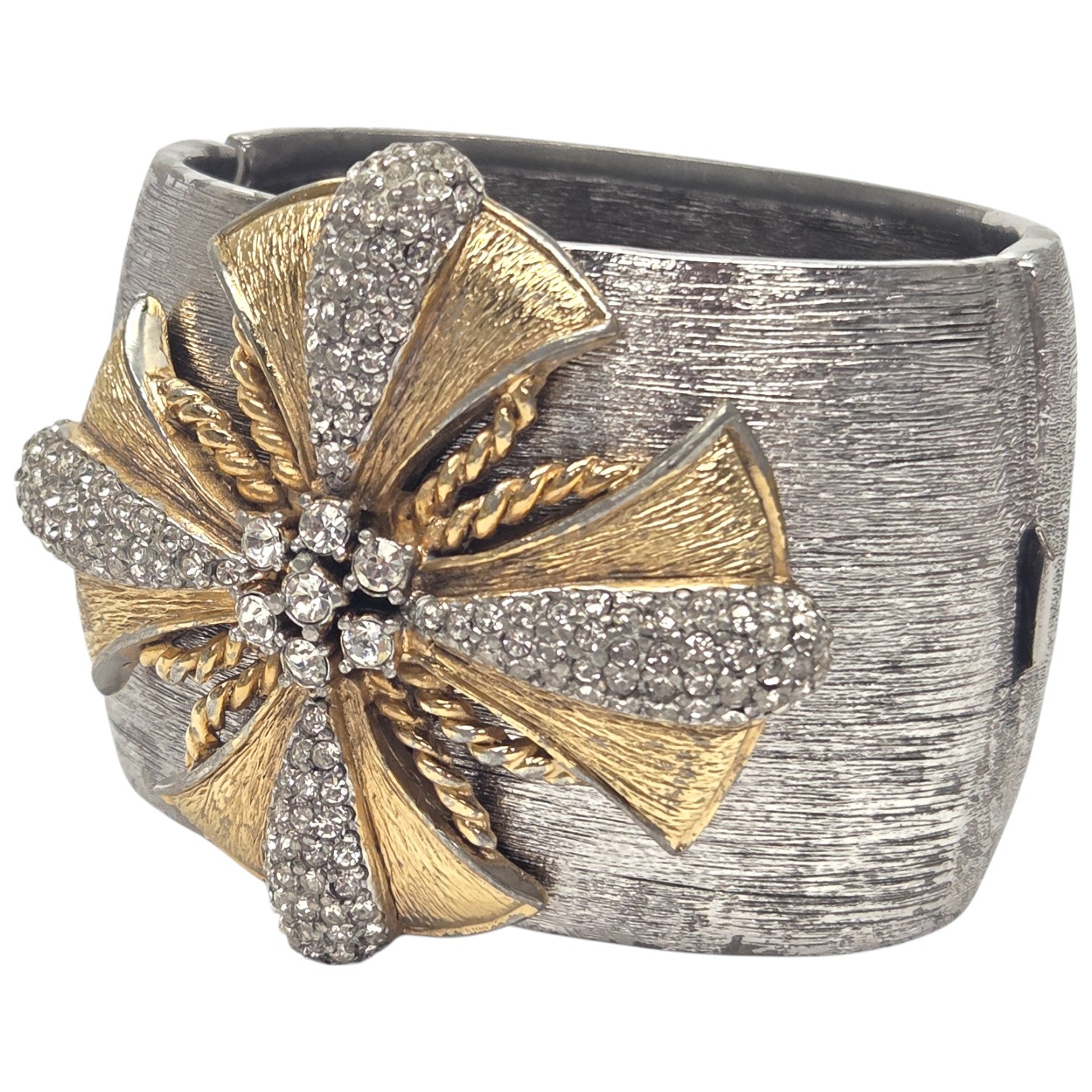 FREE SHIPPING Ciner Cuff Bracelet Maltese Cross & Rhinestones