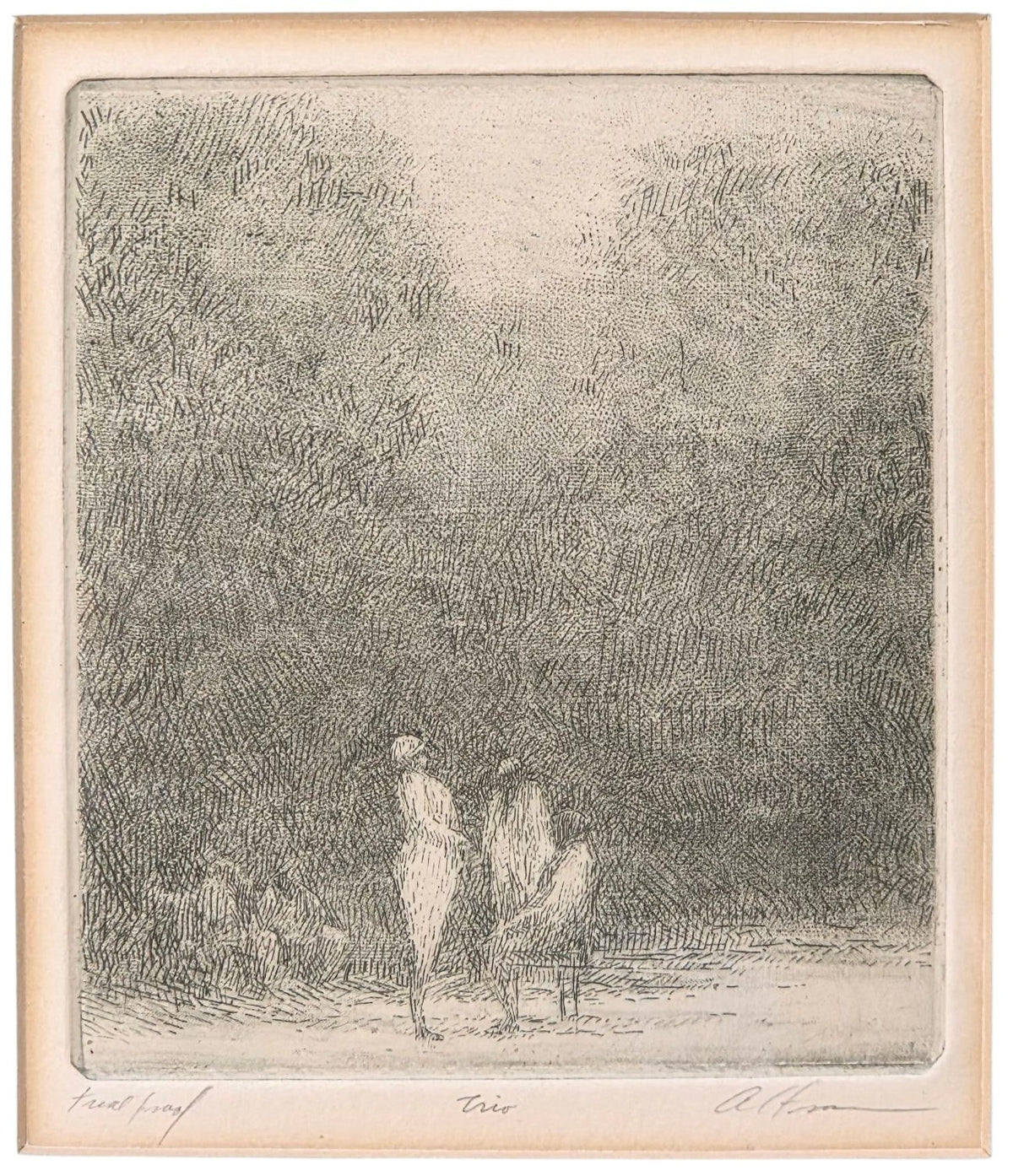 HAROLD ALTMAN TRIAL PRINT "TRIO" ETCHING