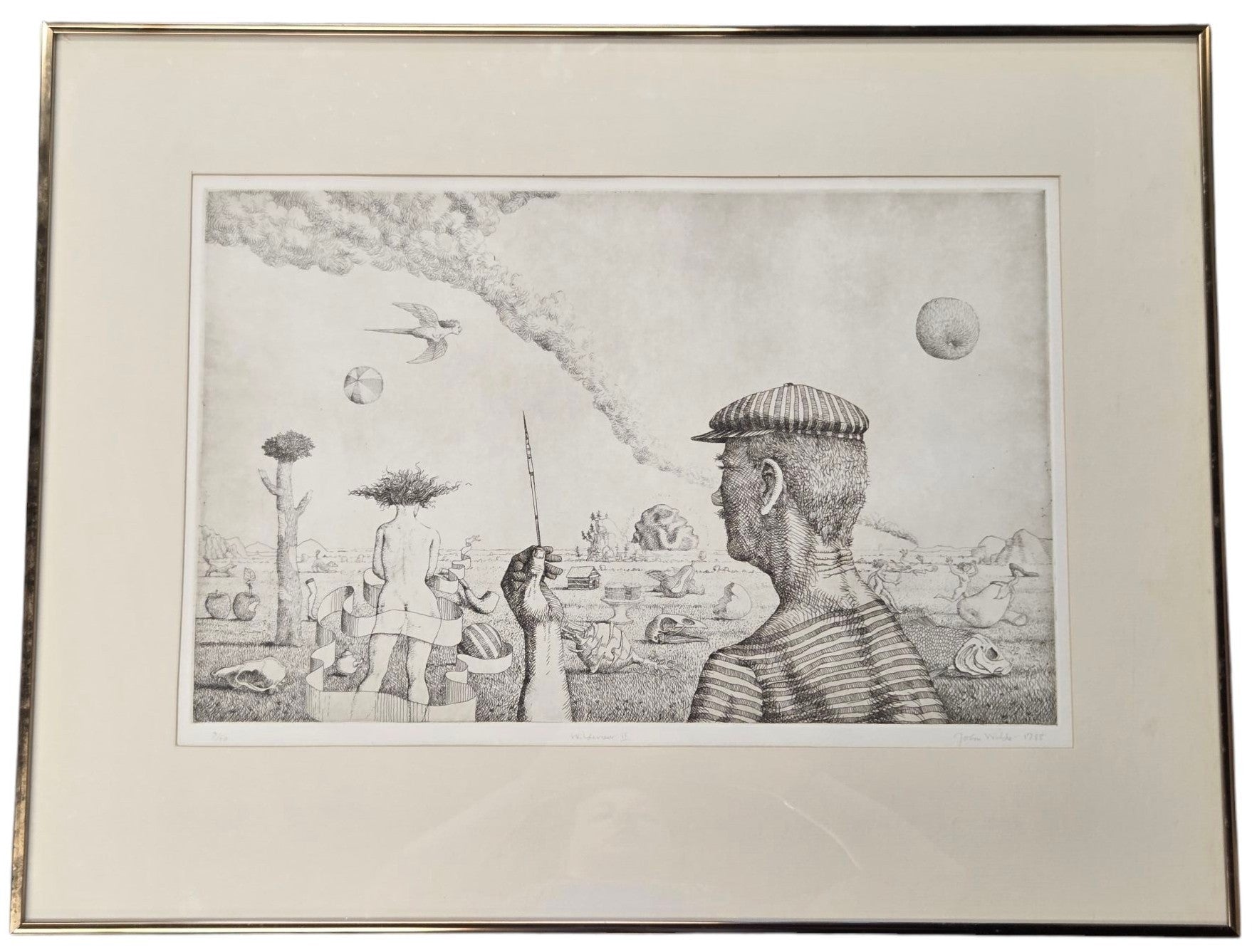 JOHN WILDE SURREALISM " WILDVIEW II" L.E. ETCHING PRINT