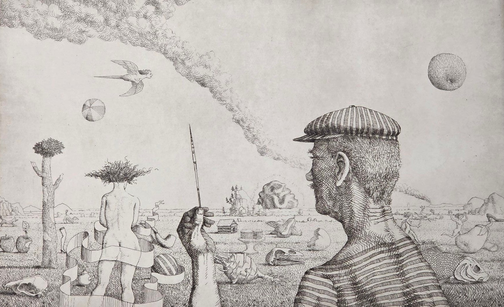 JOHN WILDE SURREALISM " WILDVIEW II" L.E. ETCHING PRINT