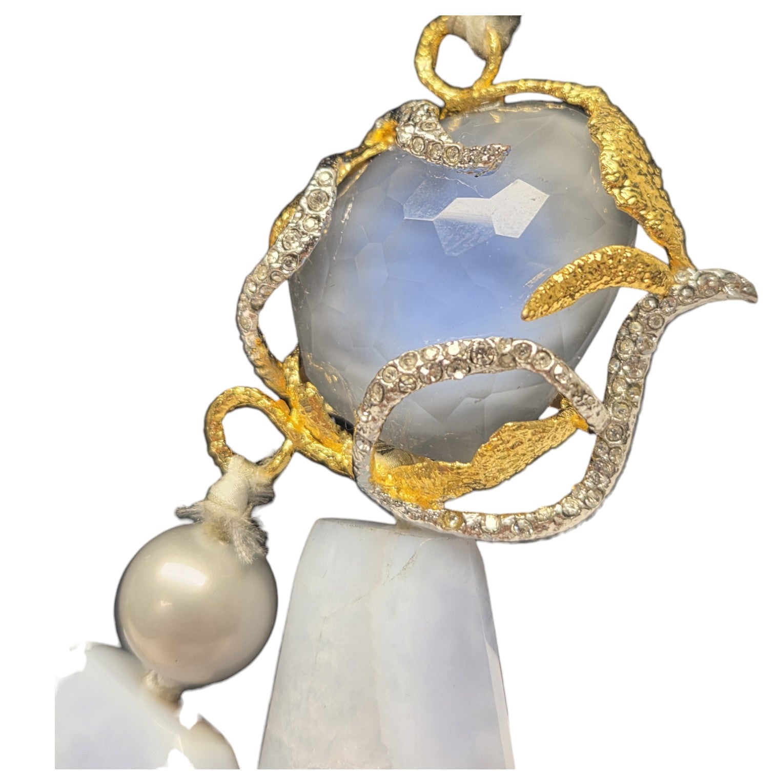 FREE SHIPPING - Alexis Bittar Statement Necklace, Agate, Rhinestone, Pearls