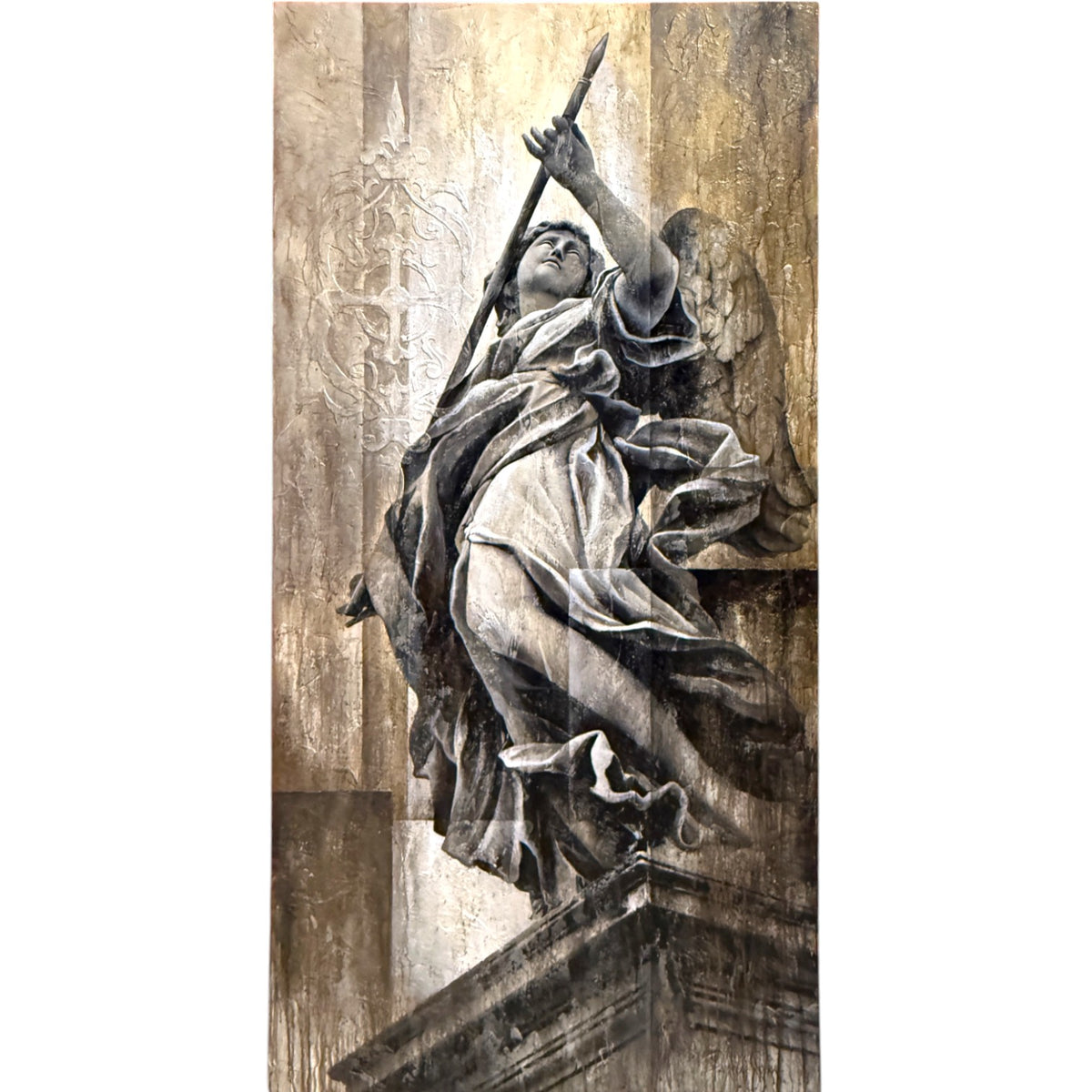 PAMELA SPIKA OIL ON CANVAS FROM THE GUARDIAN SERIES 72"