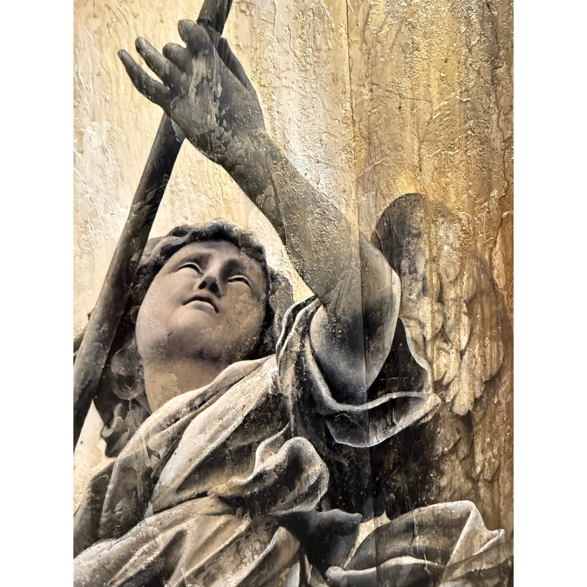 PAMELA SPIKA OIL ON CANVAS FROM THE GUARDIAN SERIES 72"