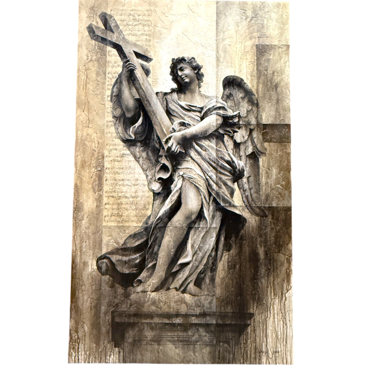 PAMELA SPIKA OIL ON CANVAS - GUARDIAN SERIES MALE ANGEL 60"