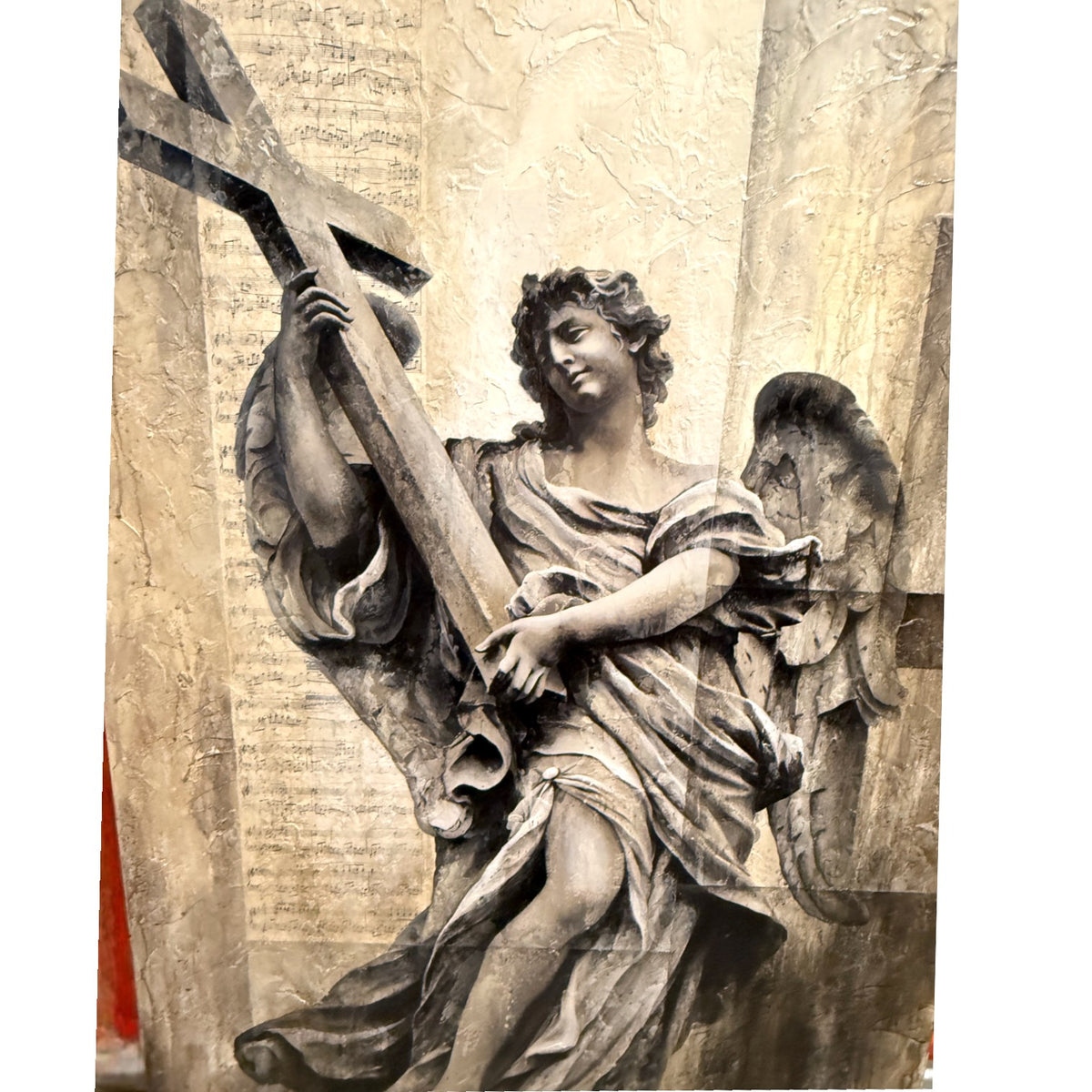 PAMELA SPIKA OIL ON CANVAS - GUARDIAN SERIES MALE ANGEL 60"