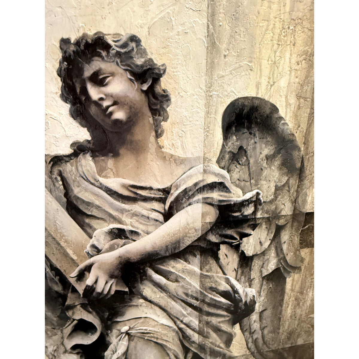 PAMELA SPIKA OIL ON CANVAS - GUARDIAN SERIES MALE ANGEL 60"