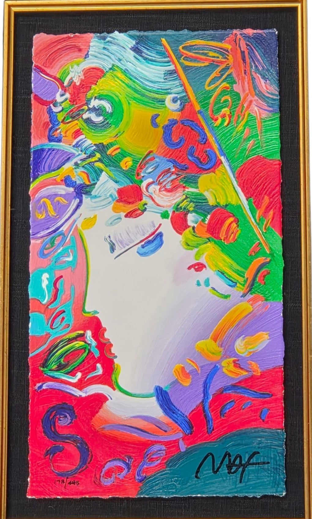 PETER MAX FRAMED BLUSHING BEAUTY L.E. SERIGRAPH