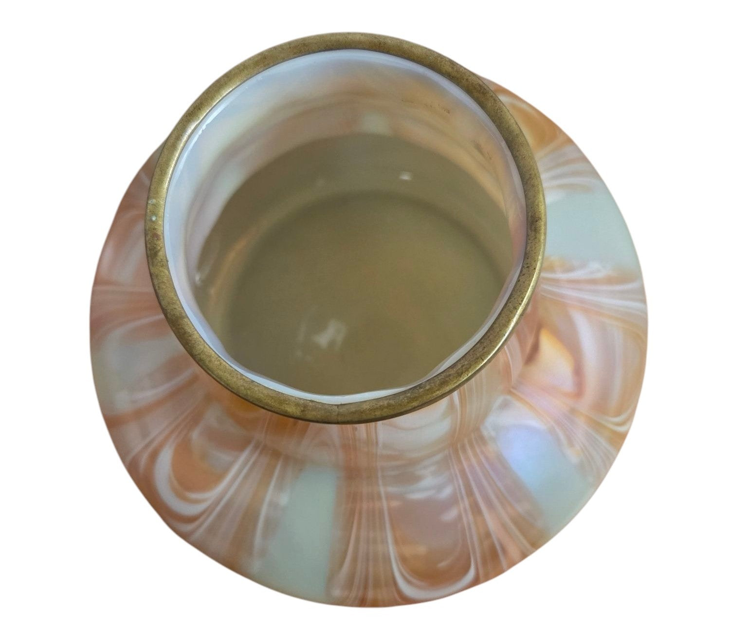 ART NOUVEAU URANIUM PULLED FEATHER ART GLASS VASE