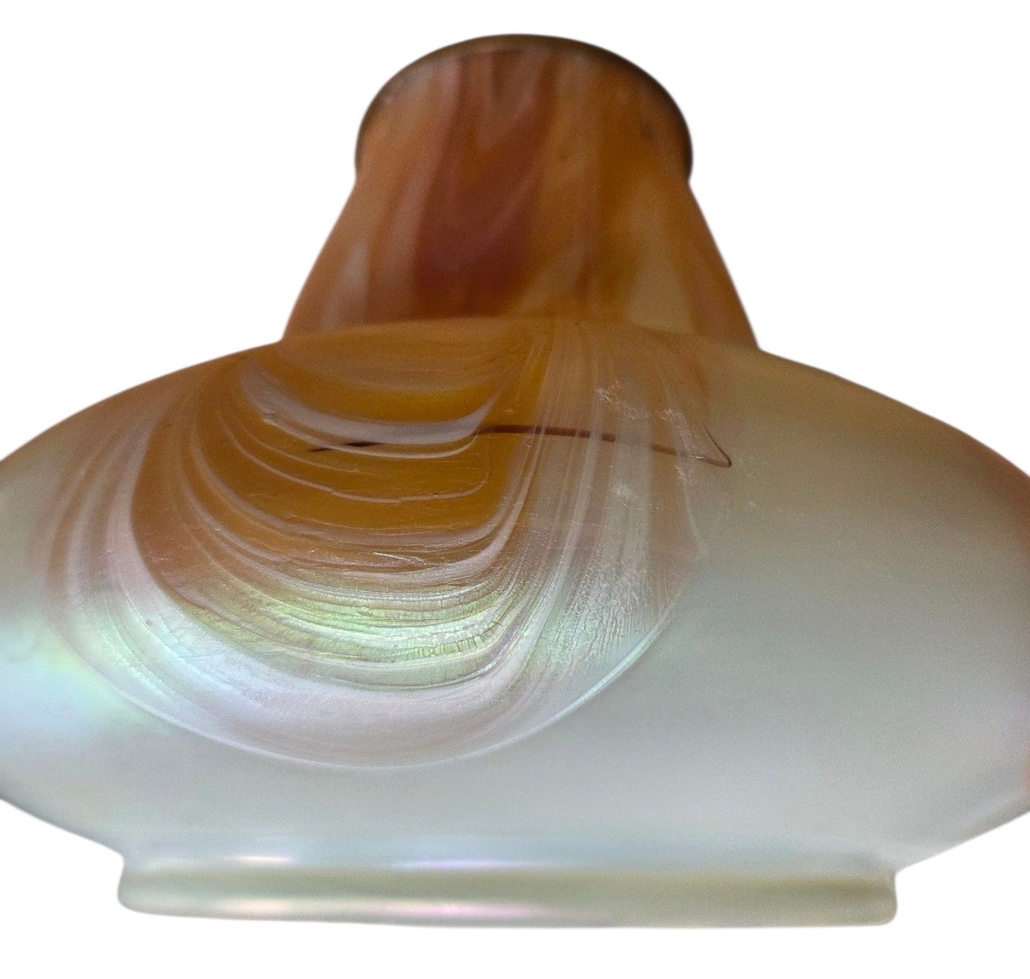 ART NOUVEAU URANIUM PULLED FEATHER ART GLASS VASE