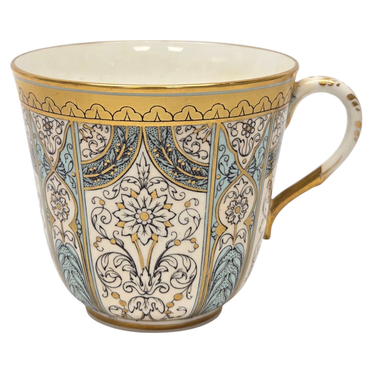 6 ROYAL WORCESTER HARLEQUIN CUPS & SAUCERS