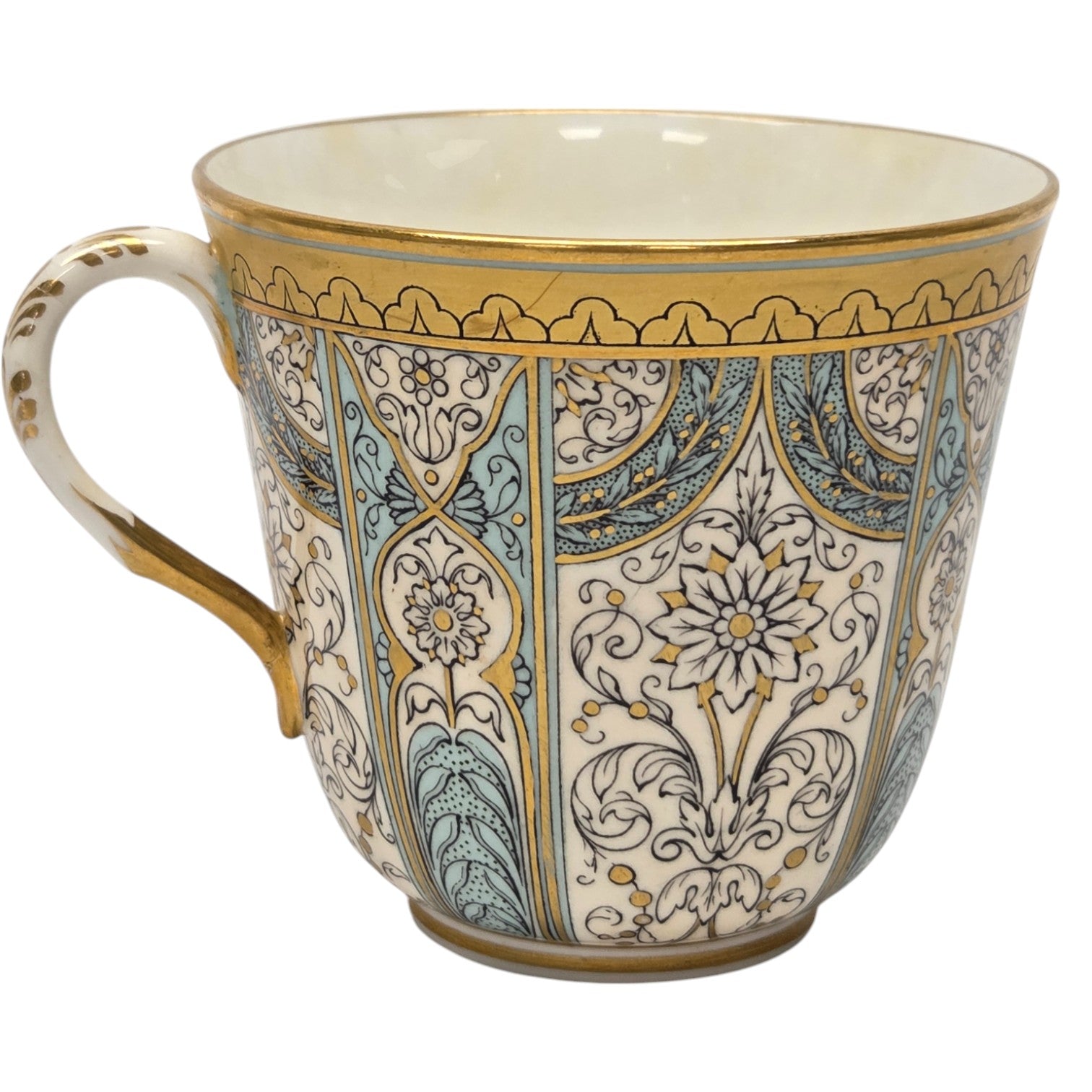 6 ROYAL WORCESTER HARLEQUIN CUPS & SAUCERS