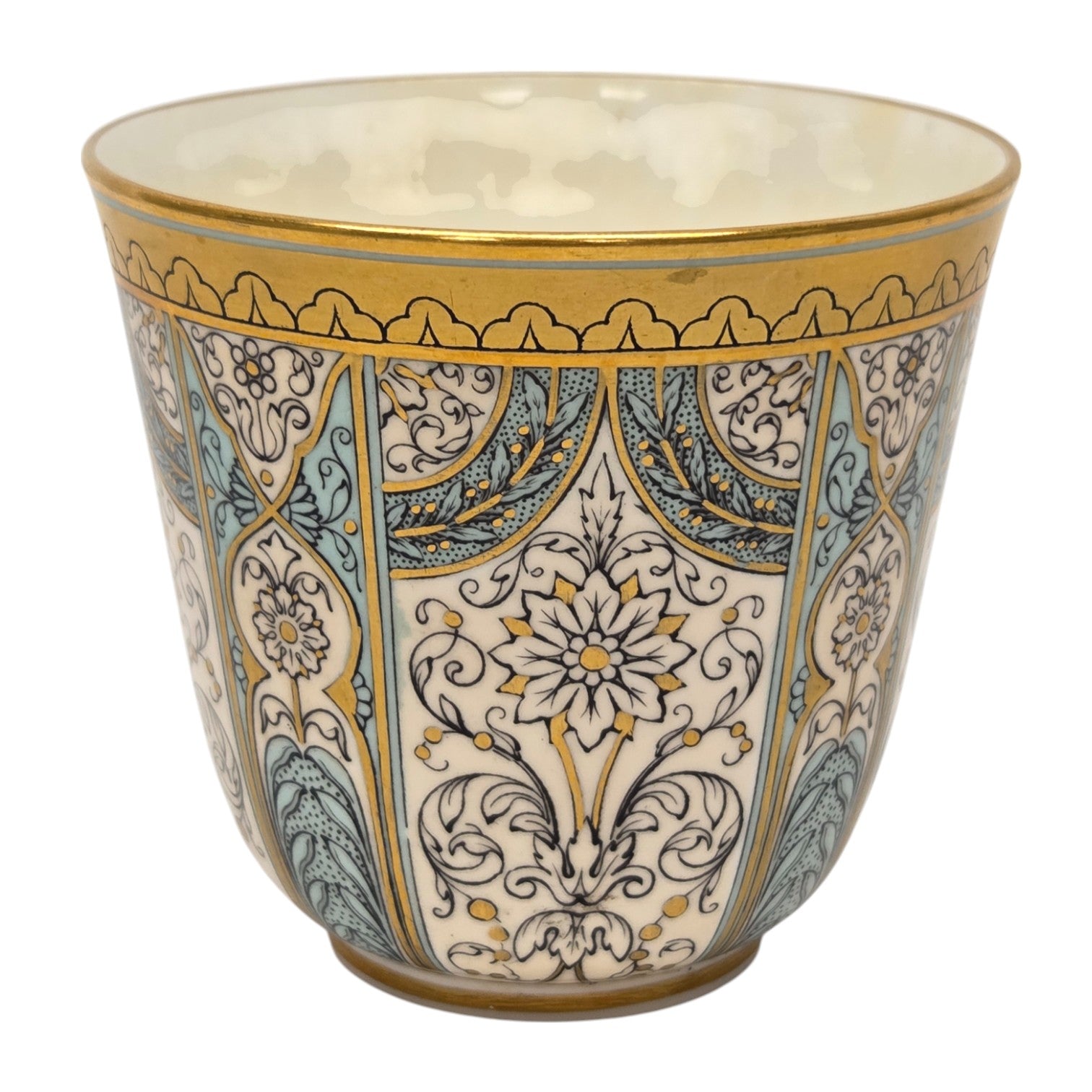 6 ROYAL WORCESTER HARLEQUIN CUPS & SAUCERS