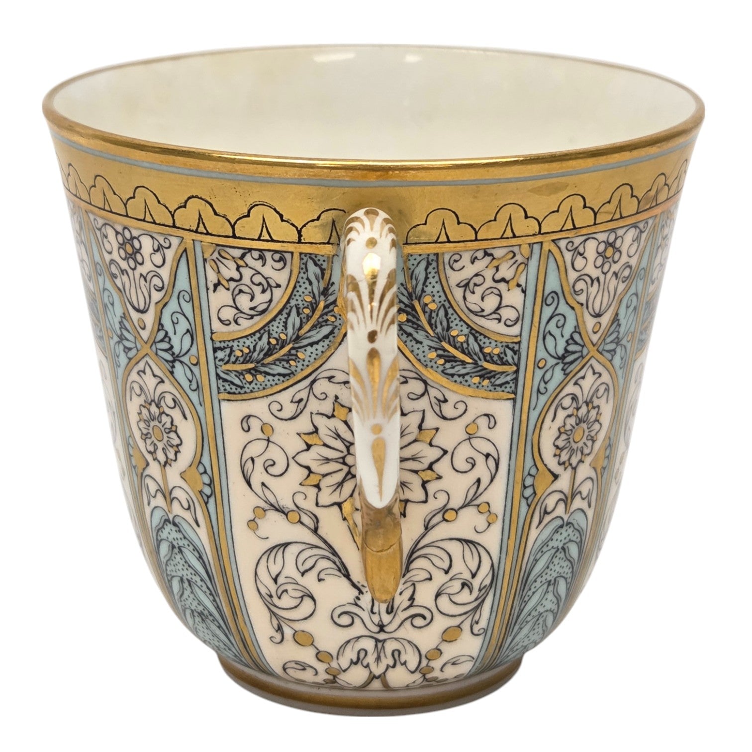 6 ROYAL WORCESTER HARLEQUIN CUPS & SAUCERS