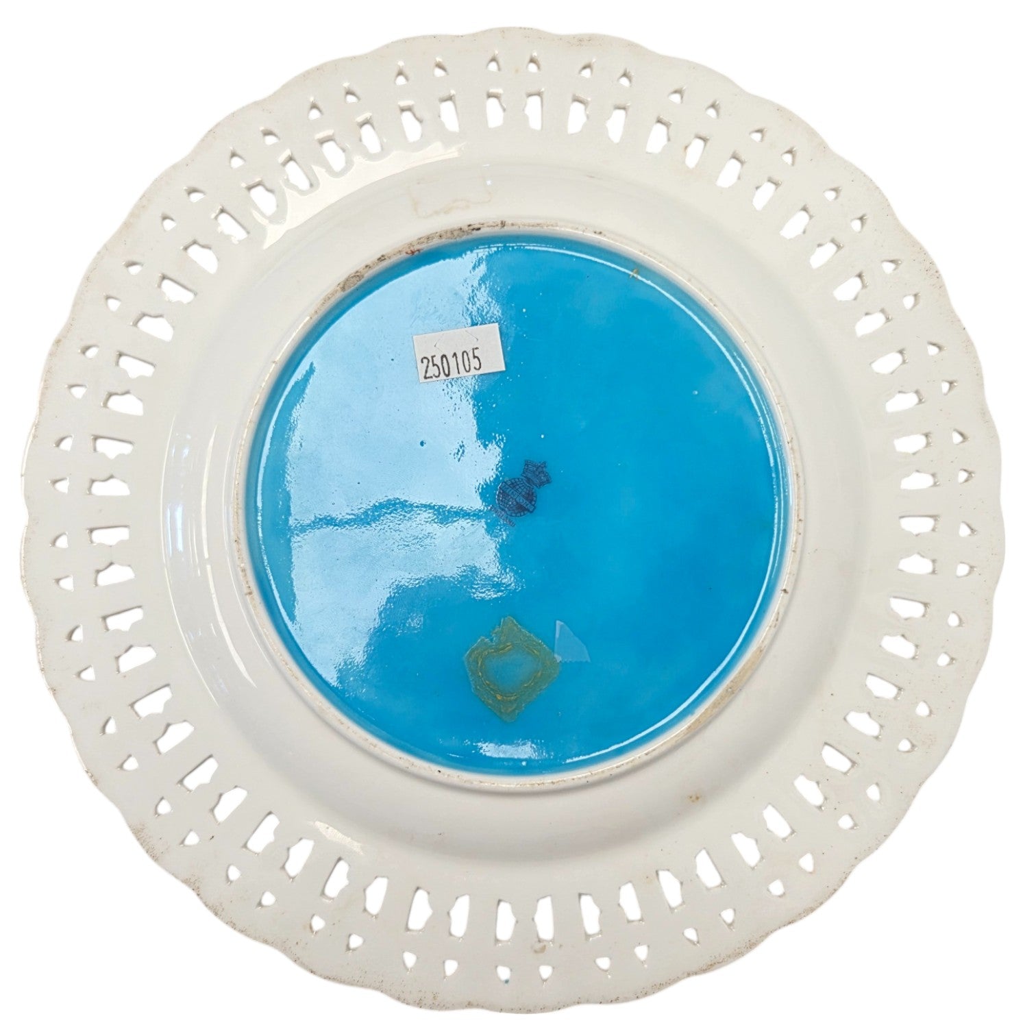 MINTON RETICULATED BLUE "PATE SUR PATE" PLATE