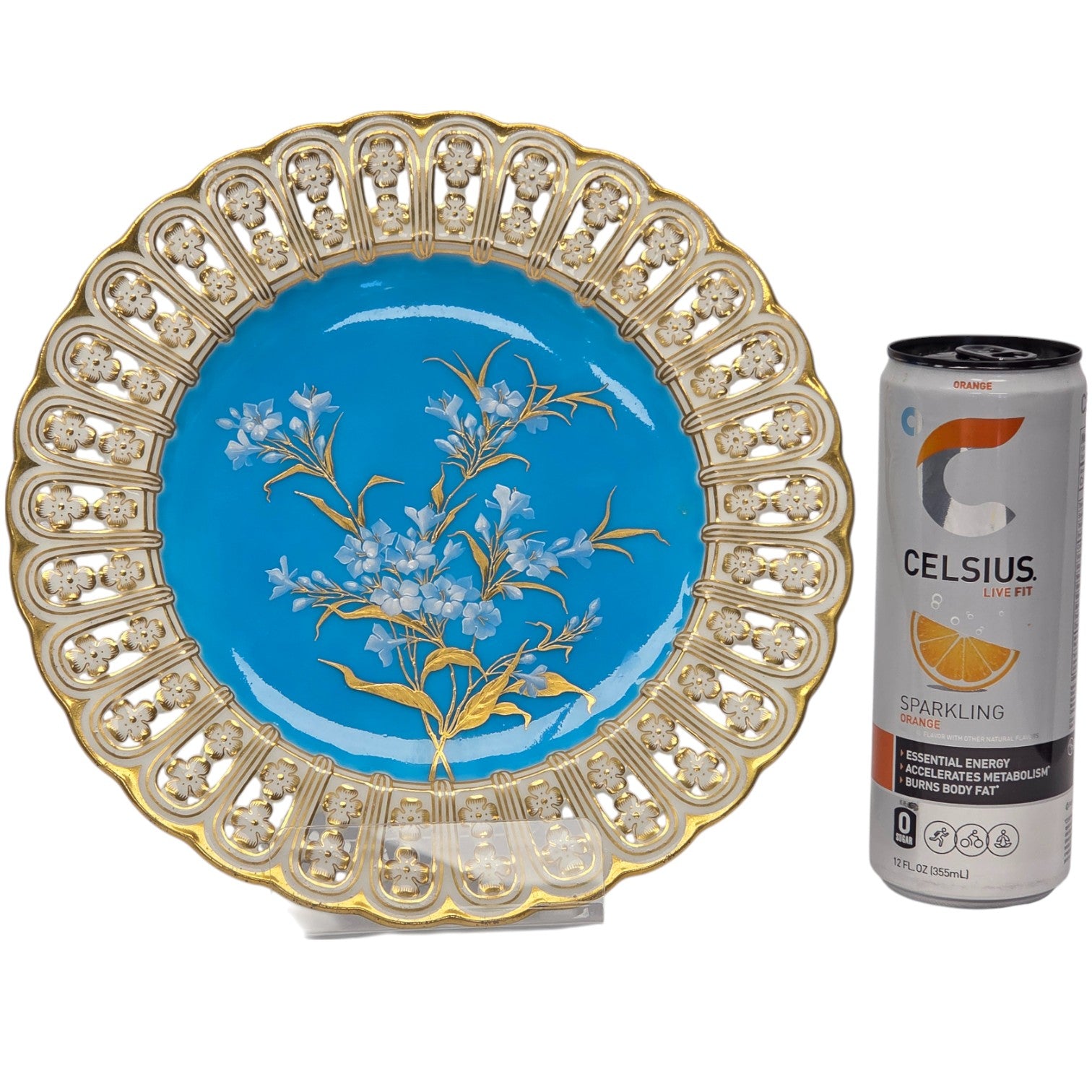 MINTON RETICULATED BLUE "PATE SUR PATE" PLATE