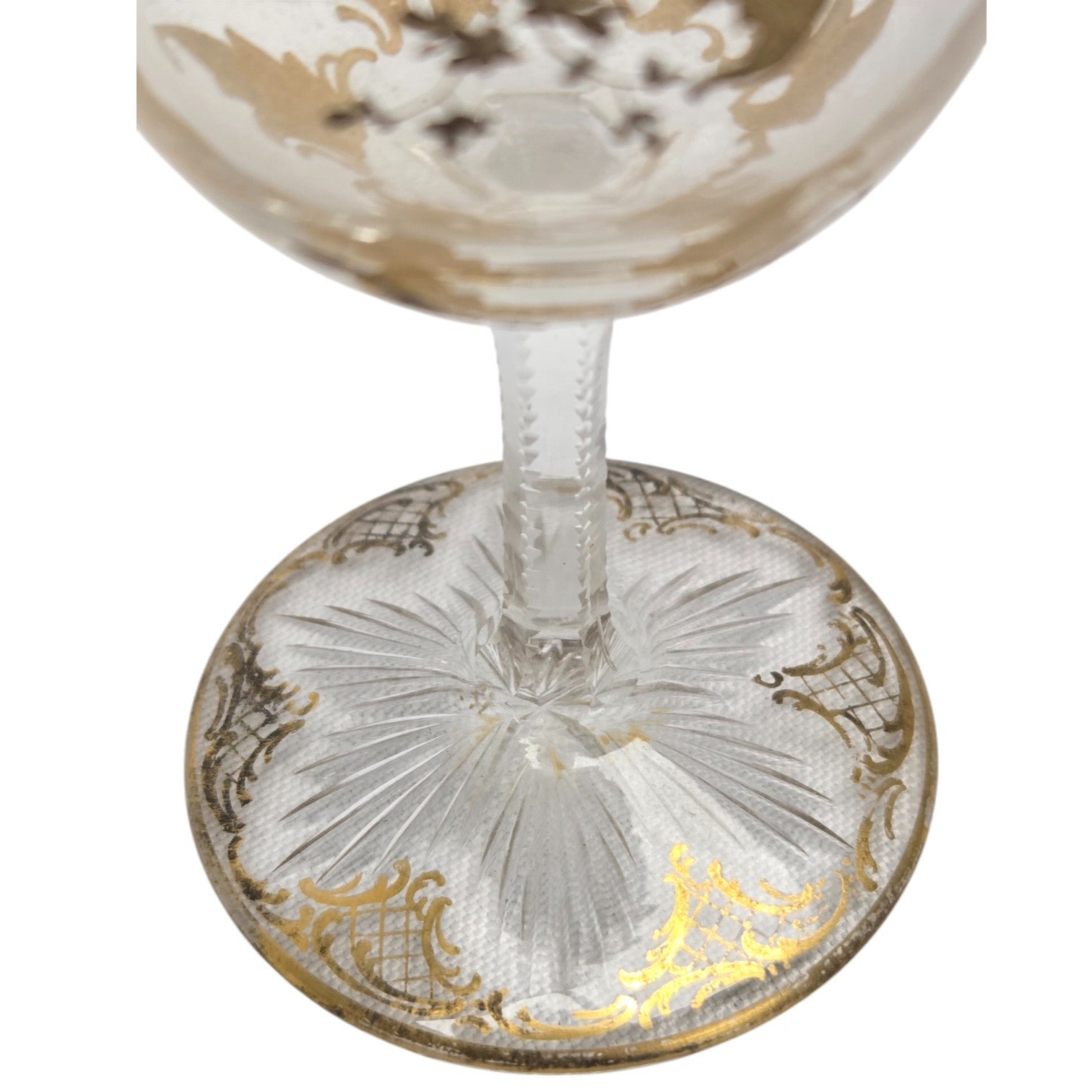 5 PC ST LOUIS CRYSTAL GILT PORT WINE GLASSES