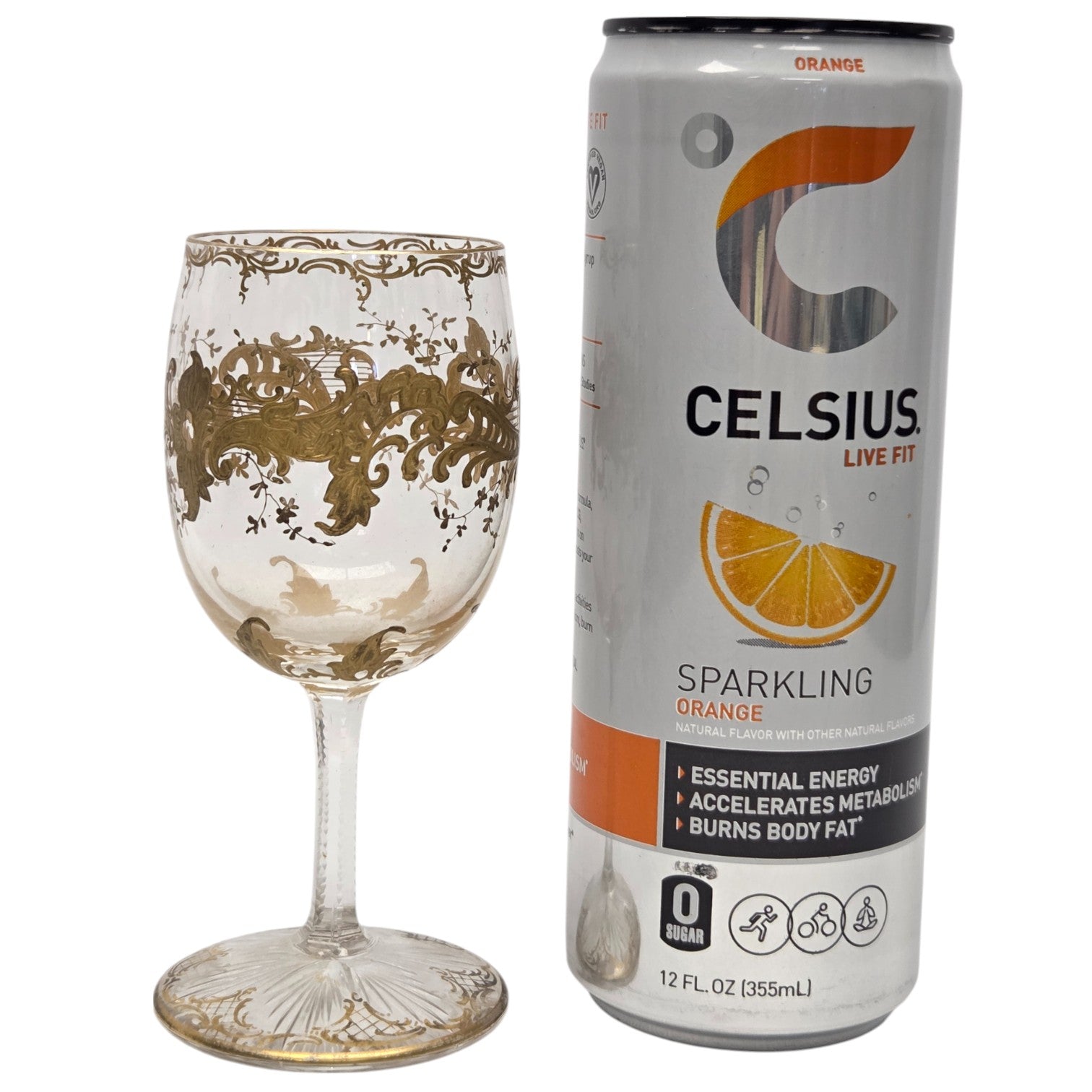 5 PC ST LOUIS CRYSTAL GILT PORT WINE GLASSES