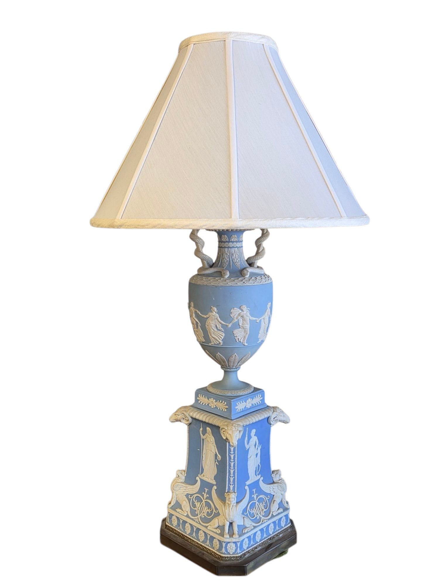 RARE JOSIAH WEDGWOOD JASPERWARE AS LAMP