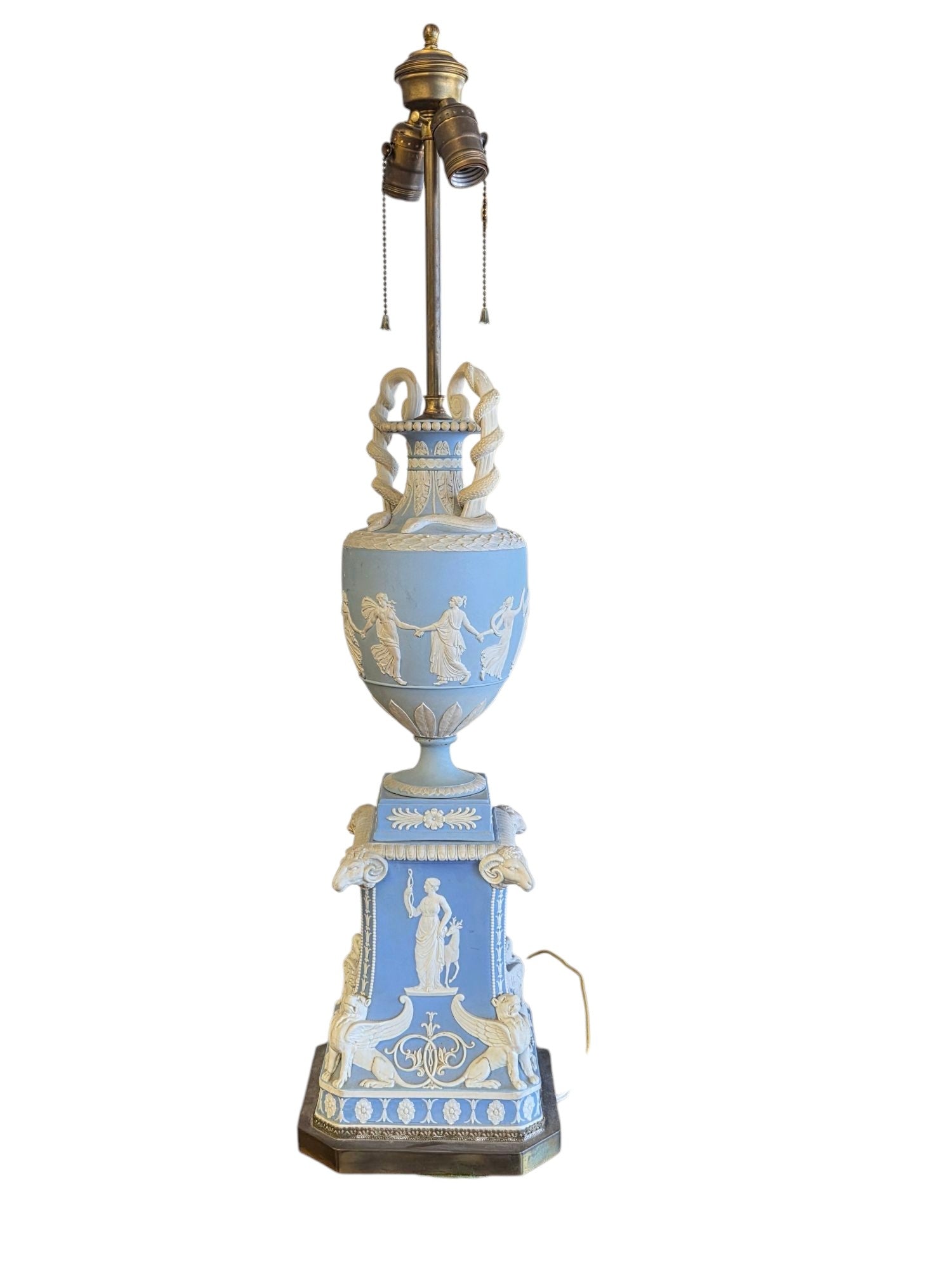 RARE JOSIAH WEDGWOOD JASPERWARE AS LAMP