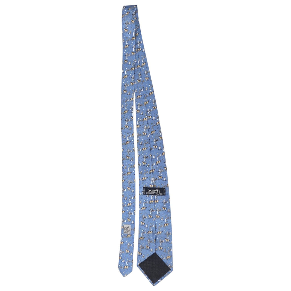 TWO DESIGNER SILK NECK TIES: HERMES AND LOUIS VUITTON