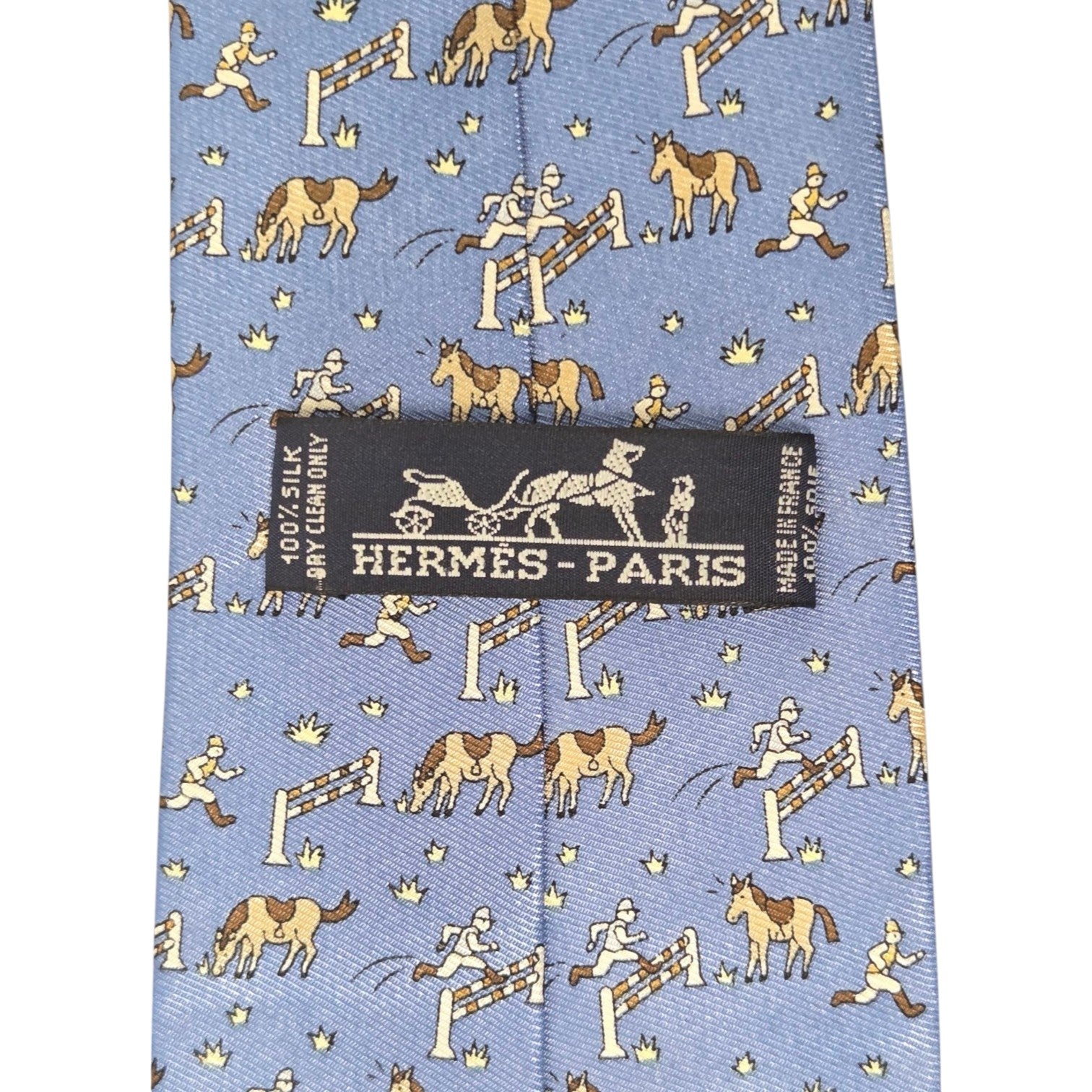 TWO DESIGNER SILK NECK TIES: HERMES AND LOUIS VUITTON