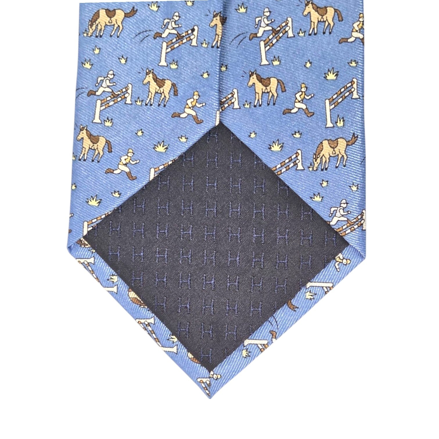 TWO DESIGNER SILK NECK TIES: HERMES AND LOUIS VUITTON