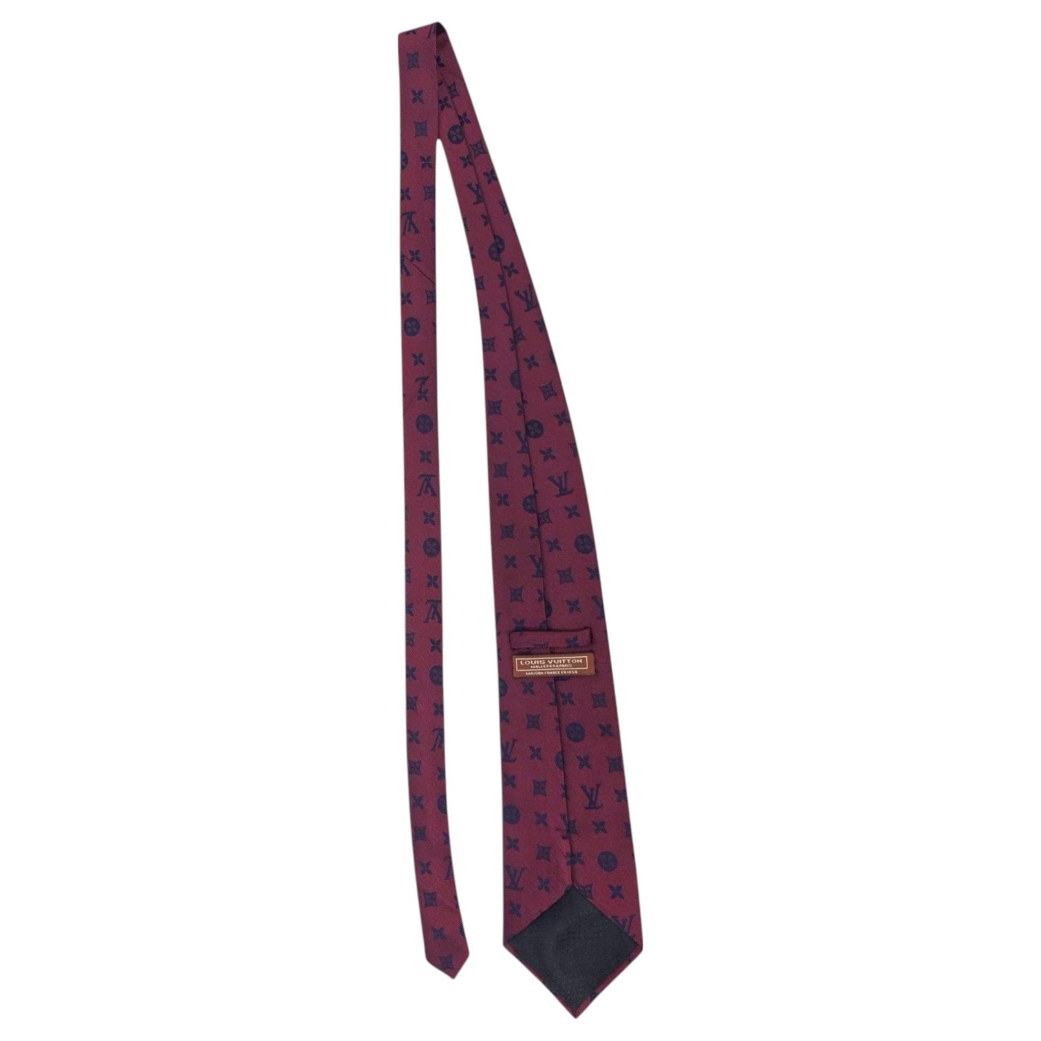 TWO DESIGNER SILK NECK TIES: HERMES AND LOUIS VUITTON